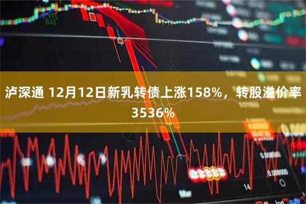 泸深通 12月12日新乳转债上涨158%，转股溢价率3536%