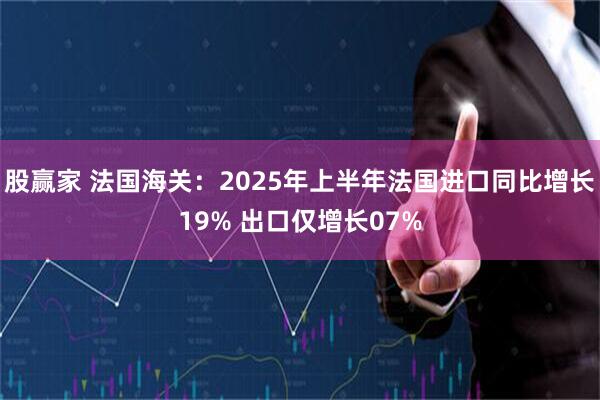 股赢家 法国海关：2025年上半年法国进口同比增长19% 出口仅增长07%
